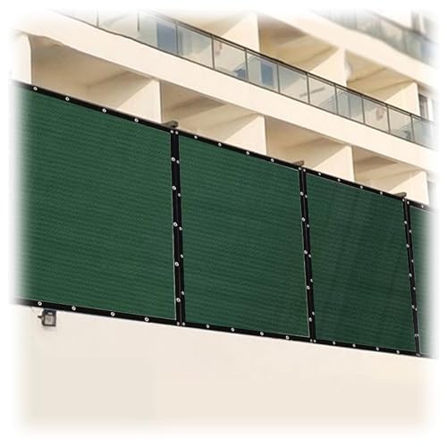 Balkon Schattiernetz Schattierungsnetz Dunkelgrün Zaunblende Sichtschutz Sonnenschutzgewebe Tennisblende Luftdurchlässig Mit Ösen(Size:(4x12) m) von YHDZWY