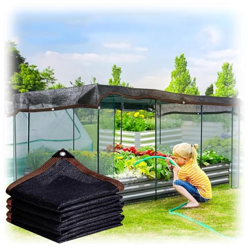 Garten Schattierungsnetz Schattiernetz Sonnenschutznetz Mit Ösen Sichtschutznetz Für Balkon Pflanze Gewächshaus Scheune Außen Hof Dach (0.9x4) m (2x2.5) m (3x8) m (4x4) m(Size:(4x9) m) von YHDZWY