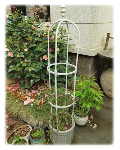 Rankhilfe Obelisk Außenbereich Rankhilfe Garten Obelisk Turm Witterungsbeständige Garten Rankhilfe Für Rosen Und Blumen 90cm/120cm/150cm/180cm High Ranksäule Für Kletterpflanzen ( Color : Weiß , Size von YHDZWY