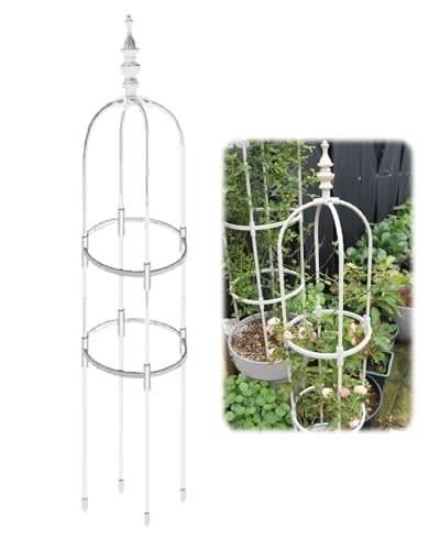 Terrasse Rankhilfe Obelisk Rosensäule Rankhilfe Garten Obelisk Turm Ranksäule Witterungsbeständig Freistehend F. Kletterpflanzen U. Rosen 90cm/120cm/150cm/180cm High ( Color : Weiß , Size : ID19.5cm*H von YHDZWY