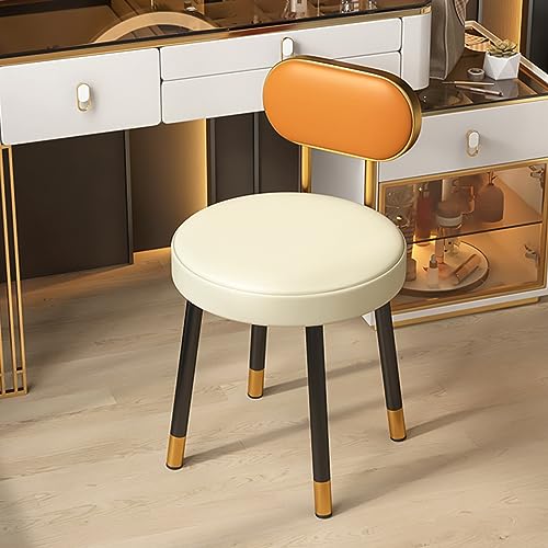 YHEIANJ Hockerstuhl, Schminkstuhl für Schminkraum, Fußhocker, Schminktisch, Schminkstuhl mit Rückenlehne, Schlafzimmer, Terrasse, Wohnzimmer YHEIANJ Hockerstuhl, Schminkstuhl für Schminkraum, Fußhocker, Schminktisch, Schminkstuhl mit Rückenlehne, Schlafzimmer, Terrasse, Wohnzimmer von YHEIANJ