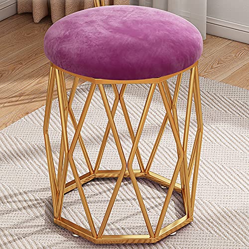 YHEIANJ Luxuriöser Schminkhocker aus violettem Samt mit Metallbeinen für das Schlafzimmer eines Schönheitssalons,Purple Velvet YHEIANJ Luxuriöser Schminkhocker aus violettem Samt mit Metallbeinen für das Schlafzimmer eines Schönheitssalons,Purple Velvet von YHEIANJ