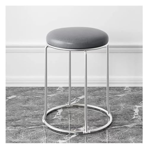 YHEIANJ Moderner, runder Schminkstuhl mit Verstellbarer Fußstütze und Polsterung aus Kunstleder. Stilvoller Frisiertischhocker für den Schminktisch oder als Sitzgelegen,Grey 1PCS YHEIANJ Moderner, runder Schminkstuhl mit Verstellbarer Fußstütze und Polsterung aus Kunstleder. Stilvoller Frisiertischhocker für den Schminktisch oder als Sitzgelegen,Grey 1PCS von YHEIANJ