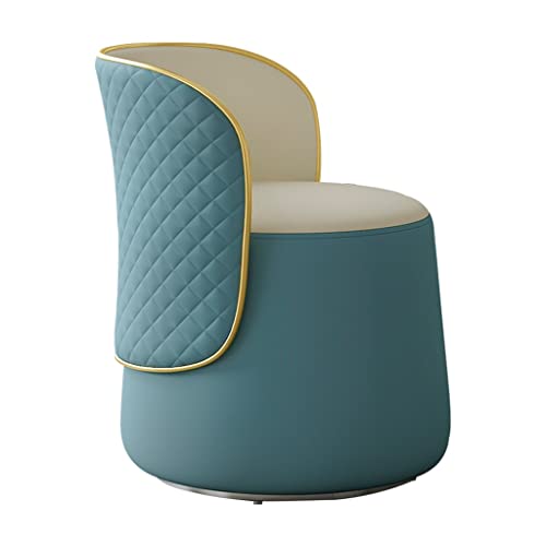 YHEIANJ Moderner Blauer Schminkhocker für das Schlafzimmer für Mädchen, Stuhl mit kreativer Rückenlehne zum Schminken, stilvoller und bequemer Sitz für den Schminkberei，Blue 47 * 47 * 70cm von YHEIANJ