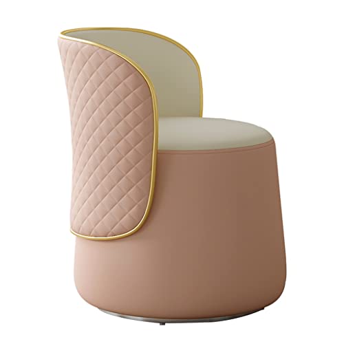 YHEIANJ Moderner Blauer Schminkhocker für das Schlafzimmer für Mädchen, Stuhl mit kreativer Rückenlehne zum Schminken, stilvoller und bequemer Sitz für den Schminkberei，Pink 47 * 47 * 70cm von YHEIANJ
