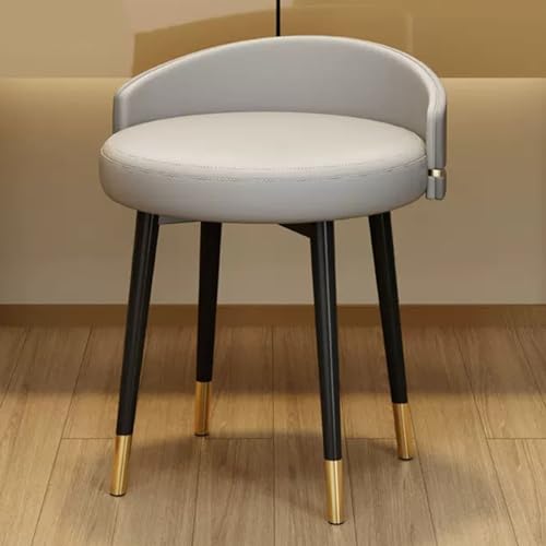 YHEIANJ Moderner Schminkhocker mit niedriger Rückenlehne und Metallbeinen. Kleiner gepolsterter Schminkstuhl für Schlafzimmer oder Wohnzimmer. Stilvolle Wohndekoration.,Grey Rotating Type YHEIANJ Moderner Schminkhocker mit niedriger Rückenlehne und Metallbeinen. Kleiner gepolsterter Schminkstuhl für Schlafzimmer oder Wohnzimmer. Stilvolle Wohndekoration.,Grey Rotating Type von YHEIANJ