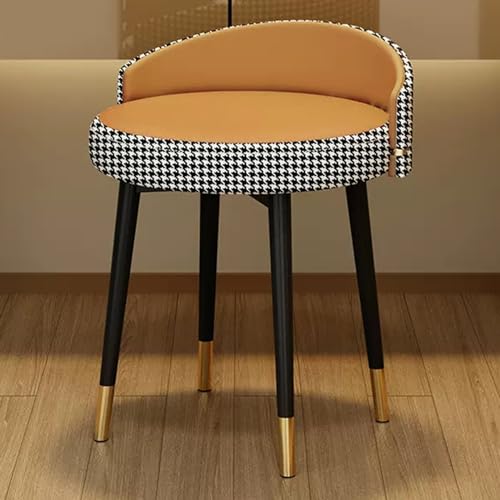 YHEIANJ Moderner Schminkhocker mit niedriger Rückenlehne und Metallbeinen. Kleiner gepolsterter Schminkstuhl für Schlafzimmer oder Wohnzimmer. Stilvolle Wohndekoration.,Orange Rotating Type YHEIANJ Moderner Schminkhocker mit niedriger Rückenlehne und Metallbeinen. Kleiner gepolsterter Schminkstuhl für Schlafzimmer oder Wohnzimmer. Stilvolle Wohndekoration.,Orange Rotating Type von YHEIANJ