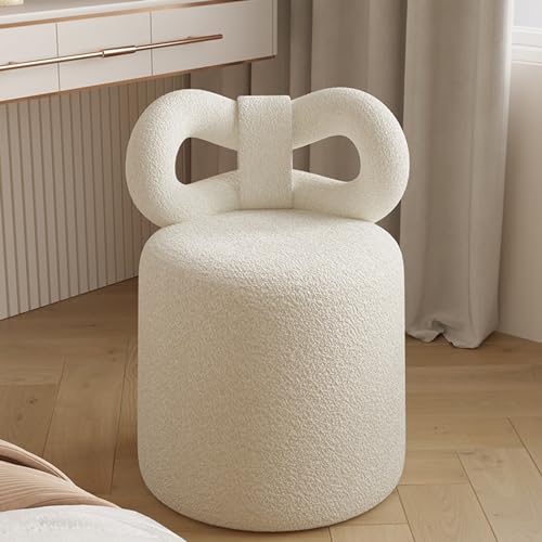 YHEIANJ Moderner Schminkhocker ohne Armlehnen mit gepolsterter runder Ottomane für Schlafzimmer und Arbeitszimmer, bequemer Schminkstuhl，A One Size von YHEIANJ