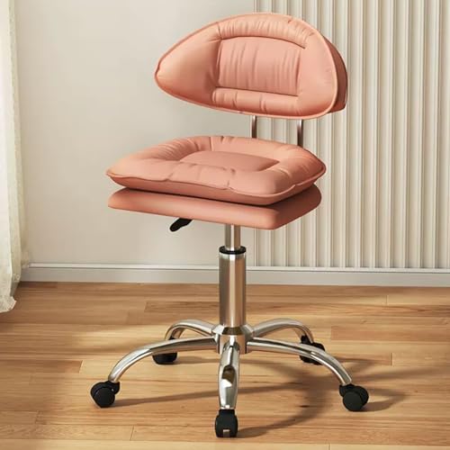 YHEIANJ Moderner ergonomischer Schminkstuhl mit Rollen und höhenverstellbarer Funktion für bequemes Schminken. Stilvoller drehbarer Schminkhocker in Dunkelgrau. Perfekt，Dark Pink One Size von YHEIANJ