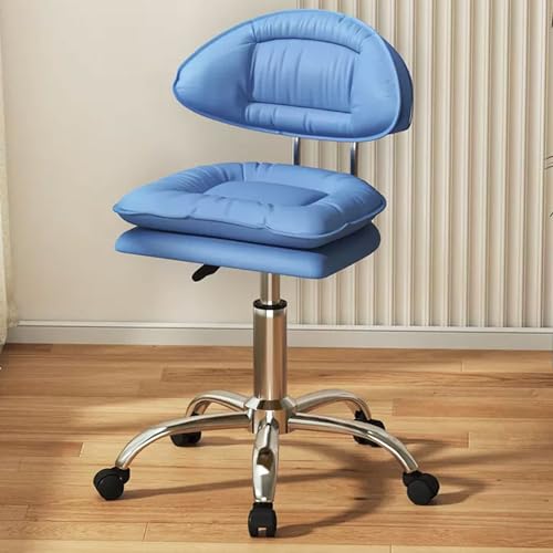 YHEIANJ Moderner ergonomischer Schminkstuhl mit Rollen und höhenverstellbarer Funktion für bequemes Schminken. Stilvoller drehbarer Schminkhocker in Dunkelgrau. Perfekt,Light Blue One Size YHEIANJ Moderner ergonomischer Schminkstuhl mit Rollen und höhenverstellbarer Funktion für bequemes Schminken. Stilvoller drehbarer Schminkhocker in Dunkelgrau. Perfekt,Light Blue One Size von YHEIANJ