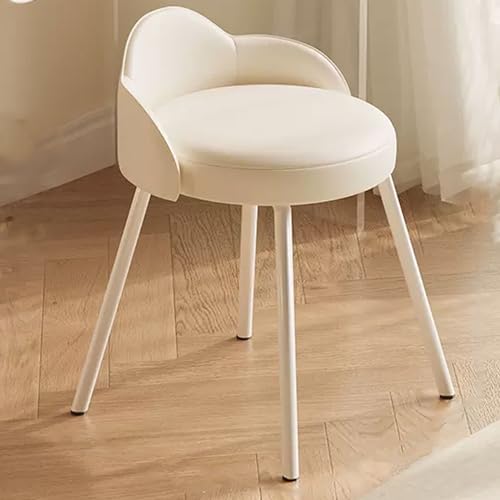 YHEIANJ Moderner grüner Schminkhocker mit drehbaren Metallbeinen für Arbeitszimmer/Wohnzimmer/Schlafzimmer，White+pu Fixed von YHEIANJ