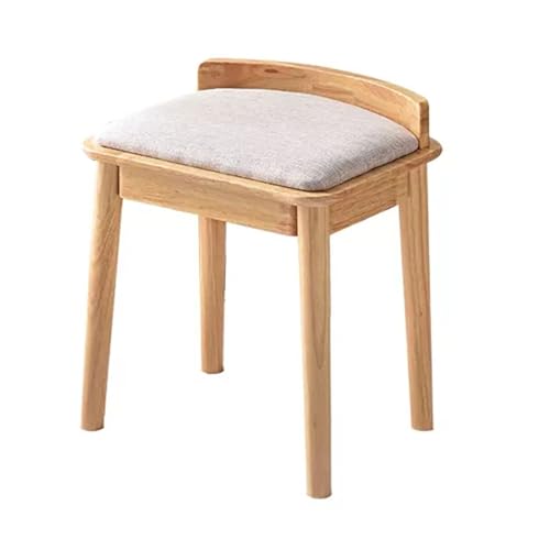 YHEIANJ Moderner weißer Schminkstuhl mit niedriger Rückenlehne, gepolsterter Schminkhocker mit stabilen Holzbeinen, ideal für die Einrichtung von Schlafzimmer oder Wohn,Natural One Size YHEIANJ Moderner weißer Schminkstuhl mit niedriger Rückenlehne, gepolsterter Schminkhocker mit stabilen Holzbeinen, ideal für die Einrichtung von Schlafzimmer oder Wohn,Natural One Size von YHEIANJ