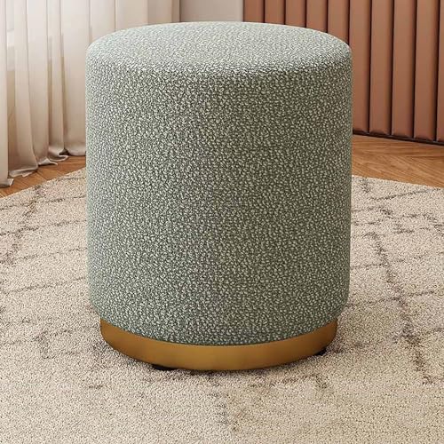 YHEIANJ Ottomane aus Samt für das Wohnzimmer, runder, gepolsterter, weicher Fußstützenhocker mit Goldener Basis, Schminkhocker für das Wohnzimmerschlafzimmer，C von YHEIANJ