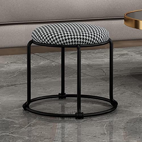 YHEIANJ Schminkhocker, moderner Frisiertischhocker mit schwarzen Beinen – ohne Rückenlehne – runder Ottomanensitz, für Schminkraum, Schlafzimmer, Badezimmer, Wohnzimmer,A B YHEIANJ Schminkhocker, moderner Frisiertischhocker mit schwarzen Beinen – ohne Rückenlehne – runder Ottomanensitz, für Schminkraum, Schlafzimmer, Badezimmer, Wohnzimmer,A B von YHEIANJ