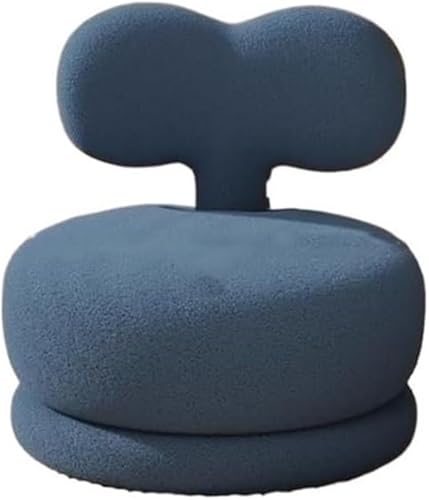 YHEIANJ Schminkhocker mit runder Rückenlehne, drehbarem Sitz, multifunktionaler Fußstütze und Couchtisch, Boden-Pouf-Sitz für das Wohnzimmer in Pink，Blue One Size von YHEIANJ