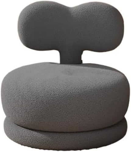 YHEIANJ Schminkhocker mit runder Rückenlehne, drehbarem Sitz, multifunktionaler Fußstütze und Couchtisch, Boden-Pouf-Sitz für das Wohnzimmer in Pink，Grey One Size von YHEIANJ
