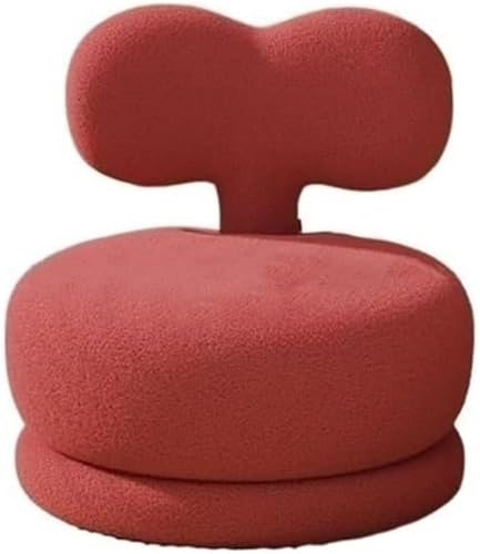 YHEIANJ Schminkhocker mit runder Rückenlehne, drehbarem Sitz, multifunktionaler Fußstütze und Couchtisch, Boden-Pouf-Sitz für das Wohnzimmer in Pink，Red One Size von YHEIANJ