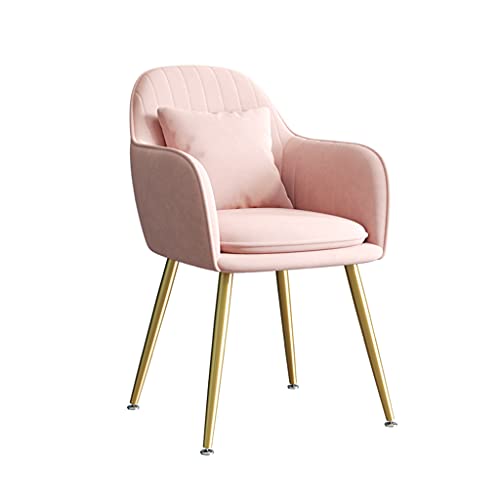 YHEIANJ Schminkstuhl, Beistelltisch für Küche, Schlafzimmer, Deko-Stuhl zum Sitzen, Frisiertisch mit goldenen Metallbeinen, gepolsterte Fußstütze mit weichem Kissen，Pink 80 * 25 * 25cm von YHEIANJ
