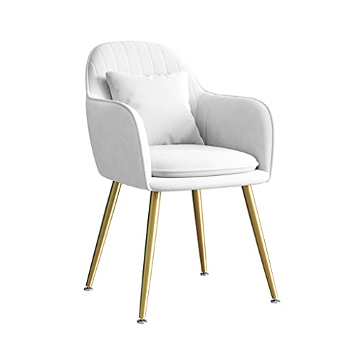 YHEIANJ Schminkstuhl, Beistelltisch für Küche, Schlafzimmer, Deko-Stuhl zum Sitzen, Frisiertisch mit goldenen Metallbeinen, gepolsterte Fußstütze mit weichem Kissen，White 80 * 25 * 25cm von YHEIANJ