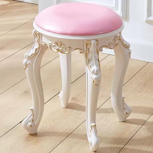 YHEIANJ Vintage-Schminkhocker mit gepolsterter Sitzfläche und Stahlbeinen, runder Schminkstuhl für Schminktisch, Ankleidezimmer, Wohnzimmer, Schlafzimmer, Farboption We,Pink Gold YHEIANJ Vintage-Schminkhocker mit gepolsterter Sitzfläche und Stahlbeinen, runder Schminkstuhl für Schminktisch, Ankleidezimmer, Wohnzimmer, Schlafzimmer, Farboption We,Pink Gold von YHEIANJ
