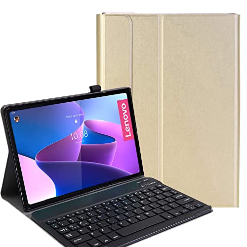 YHFZR Spanish Keyboard Case Ñ für Lenovo Tab M10 (3rd Gen) 10,1'' 2022, Spanish Slim Keyboard Case mit magnetisch abnehmbarem drahtlosem für Lenovo Tab M10 (3rd Gen) 10,1'' TB-328XU/328FU, Gold von YHFZR