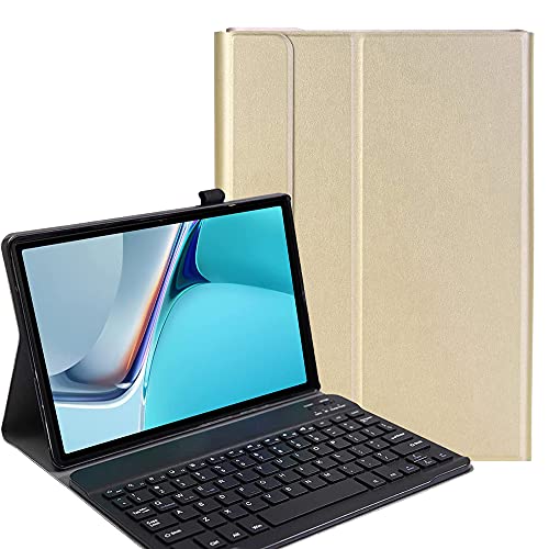 YHFZR Spanish Keyboard Case Ñ für Oppo Pad, Spanish Ultra Slim Keyboard Case mit magnetisch abnehmbarem drahtlosem Bluetooth für Oppo Pad 11 Zoll 2022, Gold von YHFZR