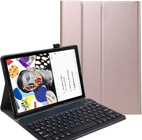 YHFZR Spanish Keyboard Case Ñ für Samsung Tab S6 Lite 2022, Spanish Slim Keyboard Case mit magnetisch abnehmbarem drahtlosem Bluetooth für Galaxy Tab S6 Lite 2022 Edition 10,4'' P613/P619, Roségold von YHFZR