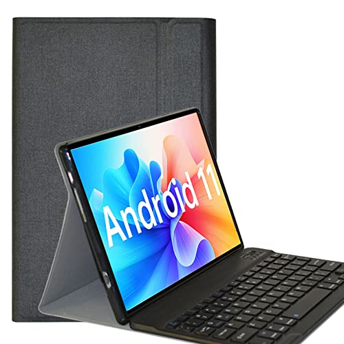 YHFZR Spanish Keyboard Case Ñ für Teclast T40 Pro, Spanish Slim Keyboard Case mit magnetisch abnehmbarem drahtlosem Bluetooth für Teclast T40 Pro 10,4 Zoll, Schwarz von YHFZR