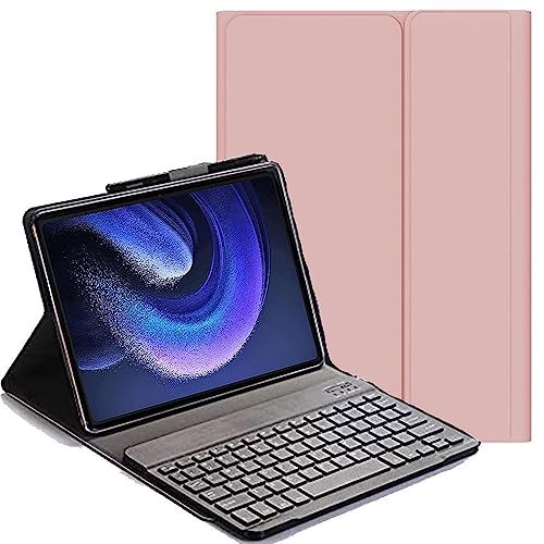 YHFZR Spanish Keyboard Case Ñ für Xiaomi Pad 6/6 Pro, Spanish Ultra Slim Keyboard Case mit magnetisch abnehmbarem drahtlosem Bluetooth für Xiaomi Pad 6/6 Pro, Rosa von YHFZR