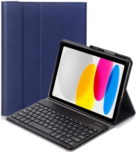 YHFZR Tastatur Hülle (QWERTY Layout) Ultradünn Flip Entfernbar Drahtloser Keyboardständer Ledertasche für Samsung Galaxy Tab A9+ 11 Zoll 2023 Model (SM-X210/X216/X218), Blau von YHFZR