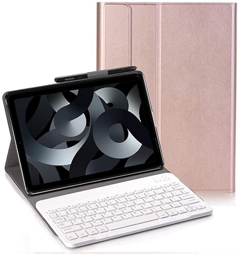 YHFZR Tastatur Hülle for Huawei MatePad Pro 11 2022, (QWERTY Layout), Ultradünn Flip Entfernbar Drahtloser Keyboardständer Ledertasche für Huawei MatePad Pro 11 2022, Roségold von YHFZR
