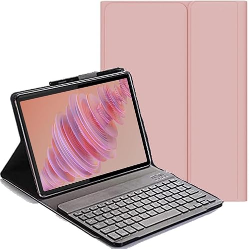 YHFZR Tastatur Hülle for Lenovo Tab Pad Pro GT 11,1 Zoll TB710FU, (QWERTY Layout), Ultradünn Flip Entfernbar Drahtloser Keyboardständer Ledertasche, Rosa von YHFZR
