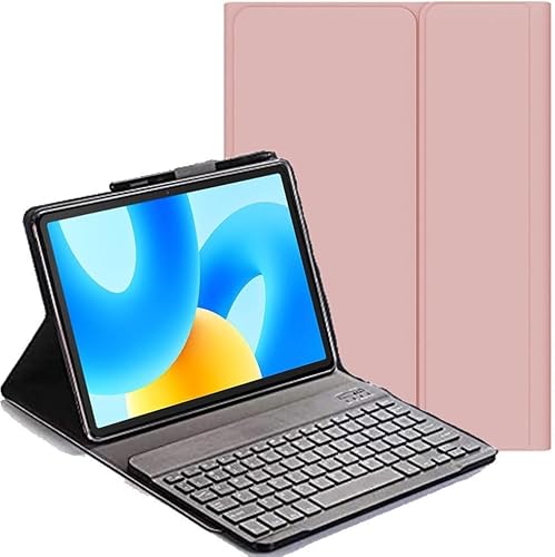 YHFZR Tastatur Hülle for OnePlus Pad Go/Oppo Pad Air 2, (QWERTY Layout), Ultradünn Flip Entfernbar Drahtloser Keyboardständer Ledertasche für OnePlus Pad Go/Oppo Pad Air 2 11,35 Zoll, Rosa von YHFZR