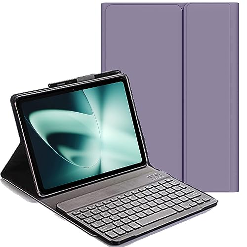 YHFZR Tastatur Hülle für OnePlus Pad 11,6 Zoll, [AZERTY] Ultradünn Flip Entfernbar Drahtloser Keyboardständer Ledertasche für OnePlus Pad 11,6 Zoll, Lila von YHFZR