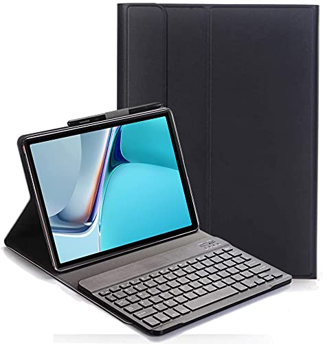 YHFZR Tastatur Hülle für Oppo Pad, [AZERTY] Ultradünn Flip Entfernbar Drahtloser Keyboardständer Ledertasche für Oppo Pad 11 Zoll 2022, Schwarz von YHFZR