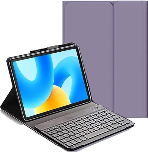 YHFZR Tastatur Hülle für Oppo Pad Neo 11,4 Zoll, (QWERTY Layout) Ultradünn Flip Entfernbar Drahtloser Keyboardständer Ledertasche für Oppo Pad Neo 11,4 Zoll, Violett von YHFZR