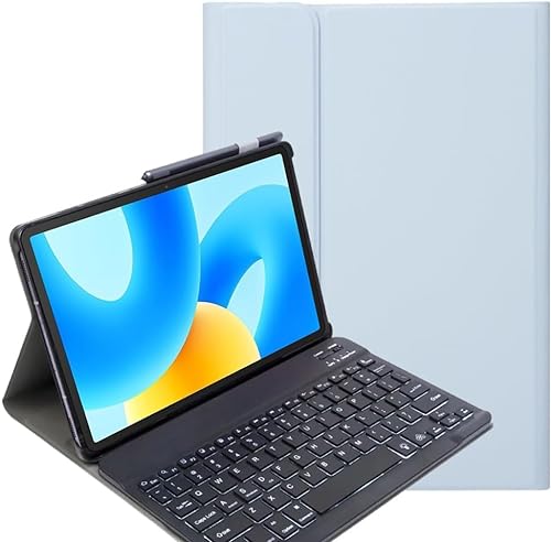 YHFZR Tastatur Hülle für Samsung Galaxy Tab S6 Lite, (QWERTY Layout), Ultradünn Flip Entfernbar Drahtloser Keyboardständer Ledertasche für Samsung Galaxy Tab S6 Lite 10,4'' P620/P625 2024, Blau von YHFZR