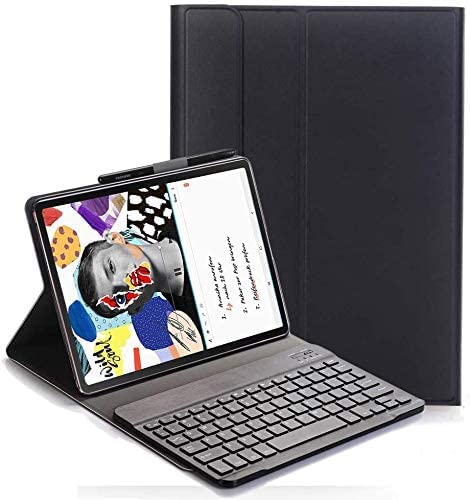 YHFZR Tastatur Hülle für Samsung Tab S6 Lite 2022 Edition, [AZERTY] Ultradünn Flip Entfernbar Drahtloser Keyboardständer Ledertasche für Galaxy Tab S6 Lite 2022 Edition 10,4'' SM-P613/P619, Schwarz von YHFZR