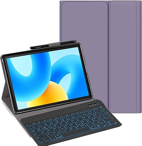 YHFZR Tastatur Hülle für Tecno Megapad 11 Tablet 11 Zoll, [Deutsches QWERTZ] Ultraslim Hülle mit 7 Farben Beleuchtung Kabellose Tastatur mit Schützhülle für Tecno Megapad 11 Tablet 11 Zoll, Lila von YHFZR