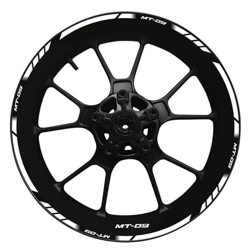 Motorrad Radnaben Rad Aufkleber Motorrad-Radaufkleber Für Yamaha MT-09 MT09 MT 09 17 Zoll Reflektierende Felgenaufkleber Streifenband Streifen(Farbe 21) von YHGGDN
