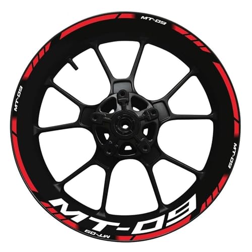 Motorrad Radnaben Rad Aufkleber Motorrad-Radaufkleber Für Yamaha MT-09 MT09 MT 09 17 Zoll Reflektierende Felgenaufkleber Streifenband Streifen(Farbe2) von YHGGDN