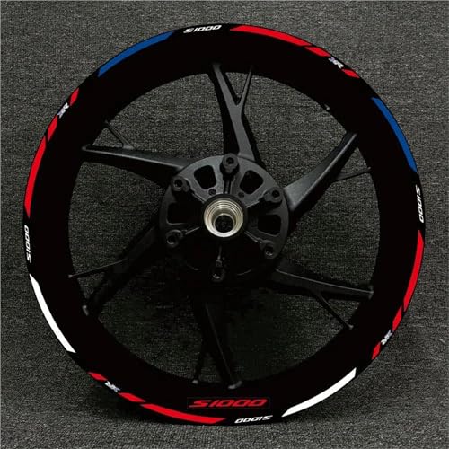 YHGGDN Motorrad Radnaben Rad Aufkleber Motorrad-Radaufkleber Für S1000 XR S1000XR, Reflektierende Felgenaufkleber, Streifenband Streifen(Farbe1) von YHGGDN