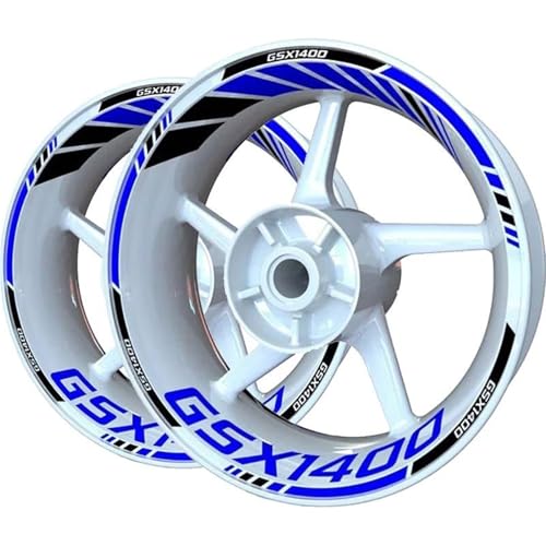 YHGGDN Motorrad Radnaben Rad Aufkleber Motorrad-Radaufkleber für Suzuki GSX1400 GSX 1400 Radaufkleber Reflektierender Felgenaufkleber Streifenband Streifen(Farbe 4) von YHGGDN