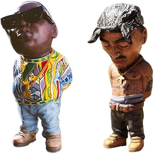 YHHIRCH Legende Gedenkornamente aus Kunstharz, Rapper-Ornament, Garten/Heimdekoration, eigenartige und interessante Rap-Musik-Stern-Statue für sich selbst oder Freunde Sammlung (A+B) von YHHIRCH