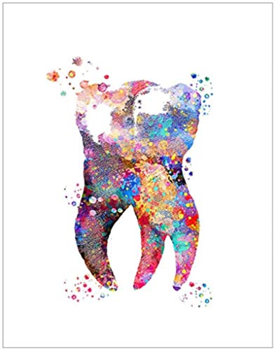 YHJJ Drucke für Wände Zahn Anatomical Dental Poster Zähne Kunst Poster Zahnarzt Wandkunst Bild Doktor Büro Raum Dekor50x70cm kein Rahmen von YHJJ