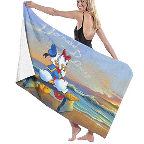 YHJUI Donald Duck Baumwolle Strandtuch Mikrofaser Absorbierende Badetücher Schnelltrocknende Handtuchdecke für Frauen, Kinder von YHJUI