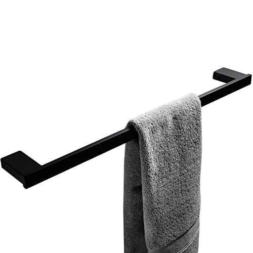 YHJZSM Handtuchhalter aus Edelstahl, schwarzer Handtuchhalter, Handtuchstange zur Wandmontage, Handtuchstange für Badezimmer und Küche oder Toilette, Mattschwarz (Größe: 80 cm) von YHJZSM