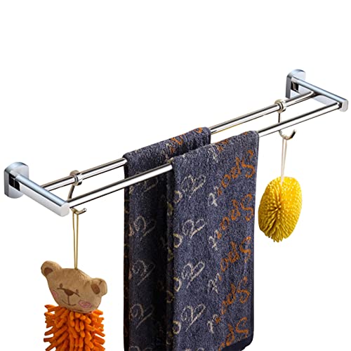 YHJZSM Handtuchstange komplett aus Kupfer, Handtuchregal fürs Badezimmer mit Handtuchhalter und Handtuchhaken, an der Wand montierte multifunktionale Doppelhandtuchstangen (Größe: 65 cm) von YHJZSM
