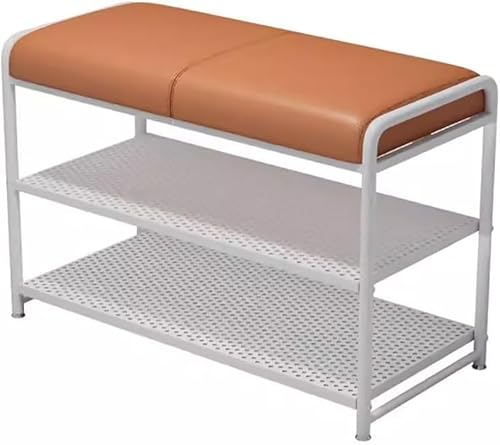 YHKJLYH Aufbewahrungsbank, 2-stöckige Schuhbank mit Stauraum, industrielle Schuhbank, maximale Belastung 80 Pfund, für Eingangsbereich, Flur, Schlafzimmer, Wohnzimmer, Eingangsbank (Größe: 70 cm, FA von YHKJLYH