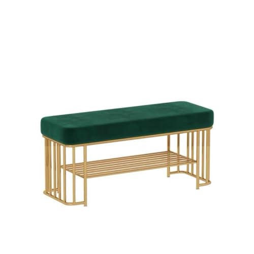 YHKJLYH Bank für den Eingangsbereich, Gold – Flurbank mit Stauraum und Sitzgelegenheiten – Schuhregal-Organizer für Eingangsbereich, Schlafzimmer, Wohnzimmer – Stilvolles Möbelstück zum Ordnen von S von YHKJLYH
